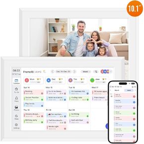 10.1" Digital Calendar and Digital Picture Frame Smart Family Planner Chore Charts with Task Rewards Meal Planning Interactive Display for Family Schedules 32GB 1280x800P IPS Touchscreen Desk Calendar in Saudi Arabia