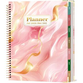 CAGIE Planner 2026-2027, 18 Month Weekly and Monthly Planner, Marble Design Calendar with Tabs, Jul 2026–Dec 2027, Large 8.5" x 11" A4 Hardcover Spiral Agenda Planner for Home, Work, School and Teacher (Green） in Kuwait
