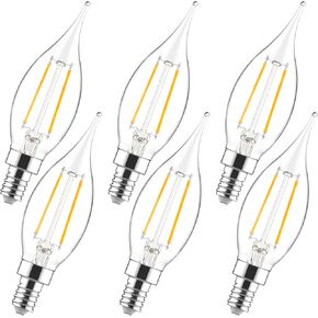 مصابيح LED شمعدان E12 من Sengled قابلة للتعتيم، مصابيح إضاءة ثريا CA10 مكافئة 40 وات، مصابيح شموع بيضاء نهارية 5000 ك للثريات، مروحة السقف، ضوء قلادة، 6 عبوات in Kuwait