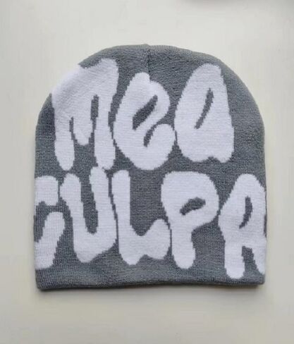 Y2K Beanie MEA Knitted Cap Unisex Warm Stretchy Skull Cap for Hip Hop Streetwear in Saudi Arabia