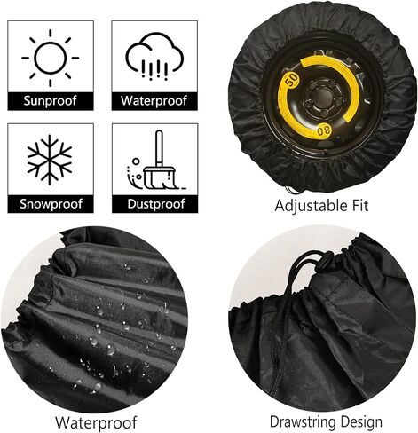 غطاء إطار احتياطي كبير للقدم للتخييم للمقطورات وملحقات التخييم لسيارات الدفع الرباعي مقاومة لتسرب الماء مقاس 13 بوصة in Kuwait