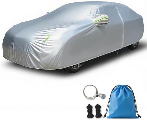 Car Cover Waterproof All Weather For Universal Sedan,Full Exterior Cover with Door Zipper and Cotton Lining,Outdoor Rain Sun Snow UV Protection, Indoor Dust and Scratch Resistant 3L+ (189*71*59 inch) in Saudi Arabia