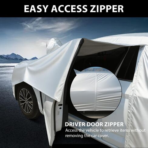 Car Cover Waterproof All Weather For Universal Sedan,Full Exterior Cover with Door Zipper and Cotton Lining,Outdoor Rain Sun Snow UV Protection, Indoor Dust and Scratch Resistant 3L+ (189*71*59 inch) in Saudi Arabia