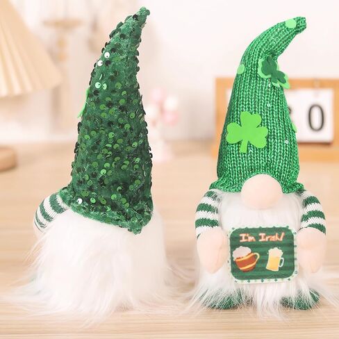 St Patricks Day Gnomes Plush with Light, 11inch St. Patrick's Day Irish Elf Tomte Gnome Decoration Ornaments Table Indoor Home Decor 2 Pack in Kuwait