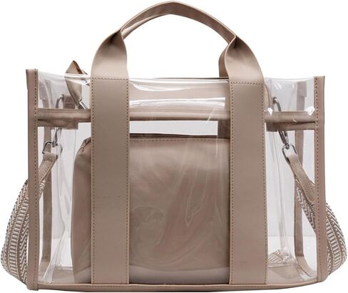 حقائب يد شفافة للنساء من WREWING، حقيبة كروس مع أشرطة قابلة للتعديل، حقيبة يد مع محفظة صغيرة للسفر والعمل والرياضة in Kuwait