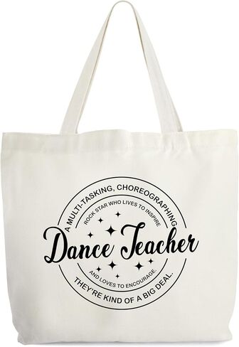 حقيبة قماش لمدرس الرقص - تعريف، هدية تقدير، حقيبة أشياء، هدية تقاعد للنساء، حقيبة كتف للمعلمين -19 in Kuwait
