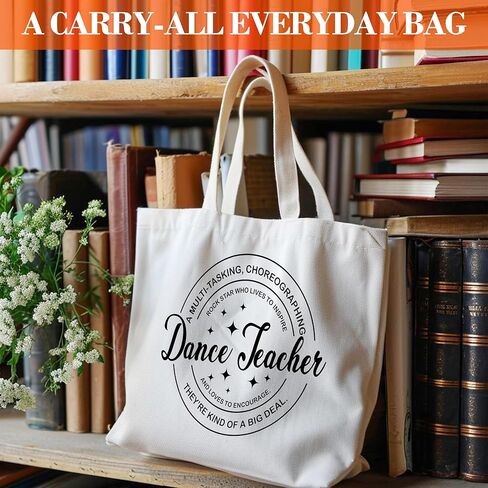 حقيبة قماش لمدرس الرقص - تعريف، هدية تقدير، حقيبة أشياء، هدية تقاعد للنساء، حقيبة كتف للمعلمين -19 in Kuwait