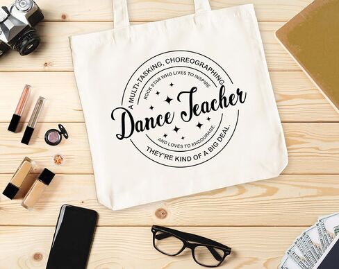 حقيبة قماش لمدرس الرقص - تعريف، هدية تقدير، حقيبة أشياء، هدية تقاعد للنساء، حقيبة كتف للمعلمين -19 in Kuwait