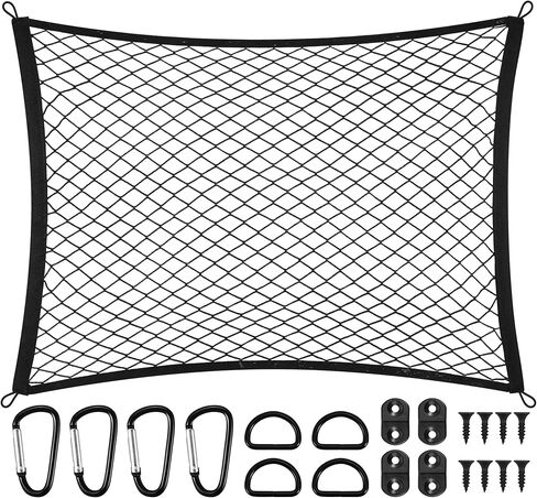 Cargo Net for SUV Rear Trunk Bed Compatible with Acura RDX MDX TLX Integra Tsx TL 2000-2025 2026 Accessories Elastic Netting Cover Net Stretchable Mesh Organizer 32" x 24" Stretch to 63"x43" in Kuwait