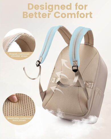 LOVEVOOK Laptop Backpack for Women, 17.3 Inch Business Backpack Purse, Large Capacity Casual Daypack, Work Computer Backpack, Travel Backpack for College, Champagne in Saudi Arabia