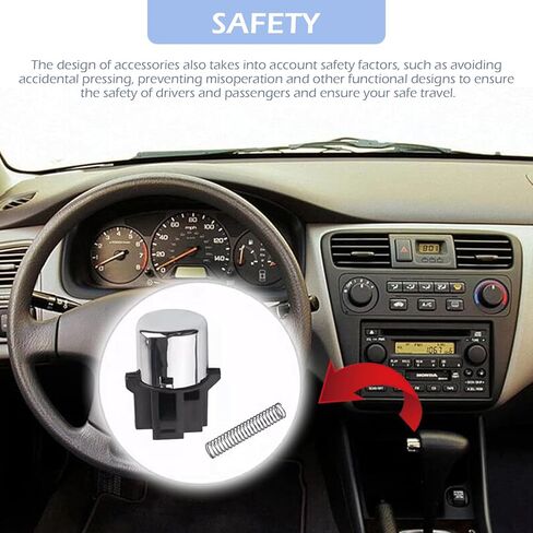 Shift Lever Button, Shift Shifter Stick Head Button with Spring, OEM #54132-SDA-A81 Conversion Accessories, Compatible with Honda Accord 2003-2007 (Black) in Kuwait