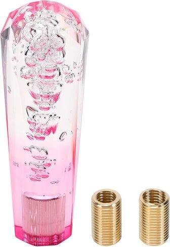 Diamond Two-tone Crystal Shift Knob Gear Shifter Knob Acrylic Stick Shifter Lever Knob for Automatic and Manual Vehicle with 2 Adapter White Red 1 Set in Saudi Arabia