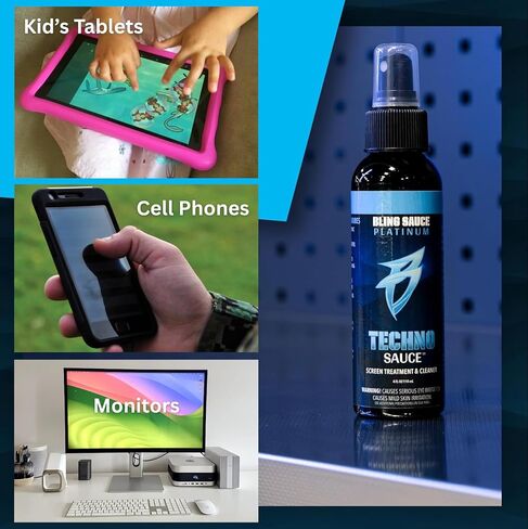 Bling Sauce Techno Sauce 3 عبوات، منظف ومعالجة شاشة الإلكترونيات، 4 أونصة لكل منها in Kuwait