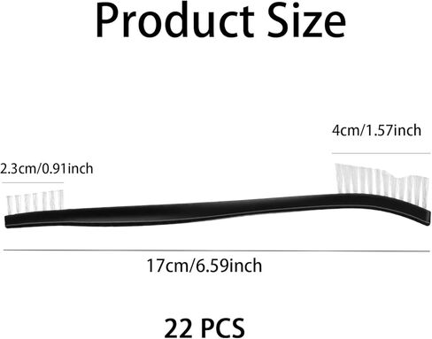 22Pcs Small Cleaning Brushes Set with Nylon Bristles – Mini Stiff Detailing & Crevice Brushes for Jewelry, Cars, Kitchen, and Tight Spaces in Kuwait