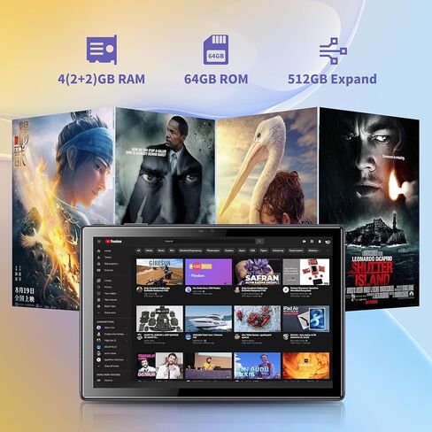 BYYBUO Android Tablet، 10.1 بوصة Android 11 Tablet، 2GB RAM 32GB ROM، شاشة لمس عالية الدقة 1280x800 IPS، بطارية 5000 مللي أمبير، كاميرا مزدوجة، واي فاي، بلوتوث in Kuwait