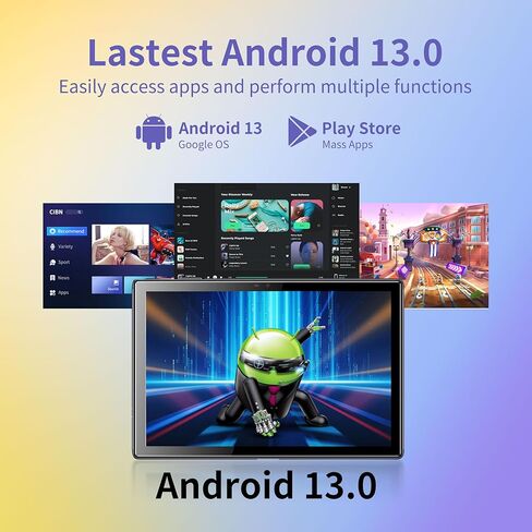 BYYBUO Android Tablet، 10.1 بوصة Android 11 Tablet، 2GB RAM 32GB ROM، شاشة لمس عالية الدقة 1280x800 IPS، بطارية 5000 مللي أمبير، كاميرا مزدوجة، واي فاي، بلوتوث in Kuwait