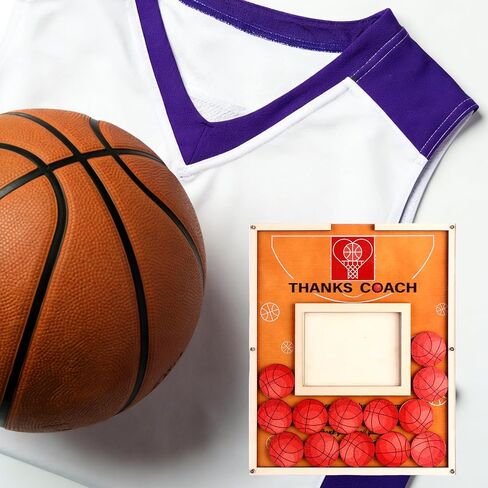 Basketball Frame Coach Gift with 13 Basketball Wood Chips Signature Pen for Women Men Team Player Hockey Cheer Coach Graduation Coach Frame Gifts ThanksCoach Gift in Kuwait
