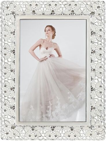 إطارات صور عتيقة مقاس 4 × 6، إطار معدني مع زجاج عالي الدقة مزخرف بالزهور لصور الزفاف والصور الشخصية، فكرة هدية فريدة من نوعها، هدايا عيد الحب/عيد الأم in Kuwait