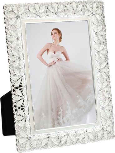 إطارات صور عتيقة مقاس 4 × 6، إطار معدني مع زجاج عالي الدقة مزخرف بالزهور لصور الزفاف والصور الشخصية، فكرة هدية فريدة من نوعها، هدايا عيد الحب/عيد الأم in Kuwait