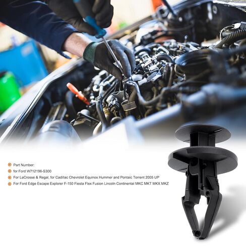 30pcs Black Nylon Cowl & Fender Liner Push-Type Retainer Clips Compatible with Ford W712196-S300 Edge Escape F-150 GM 11589293 Buick Century, Lacrosse Regal, Equinox, Pontaic Torrent in Saudi Arabia