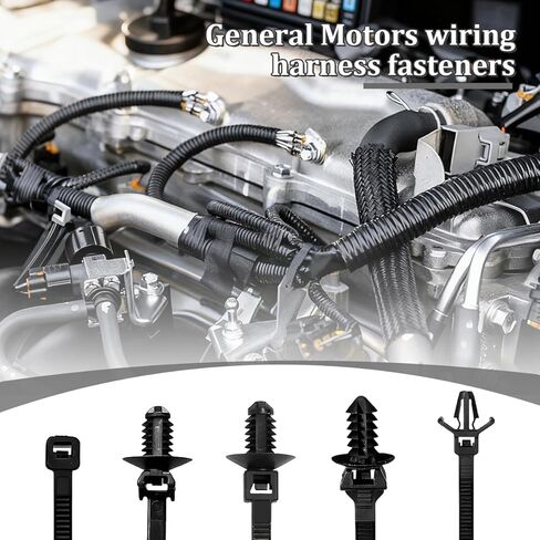 160PCS Car Cable Tie Buckle Zip Tie Clips, Nylon Self-Locking Vehicle Rivet Push Mount Zip Ties, Multifunctional Auto Fasteners Wire Harness Clips, Universal for SUV RV Truck in Kuwait