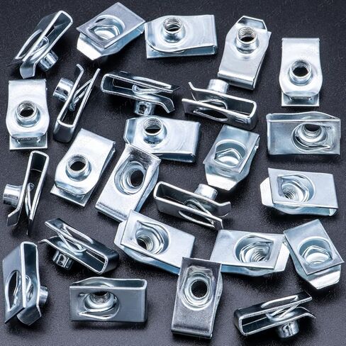 25 قطعة من ريكسكا M6-1.0 صواميل زنبركية مقذوفة على شكل حرف U متعددة الأغراض لشاحنات سيارات GM Ford Chevy Buick GMC Cadillac Hummer Oldsmobile Pontiac Saturn in Kuwait