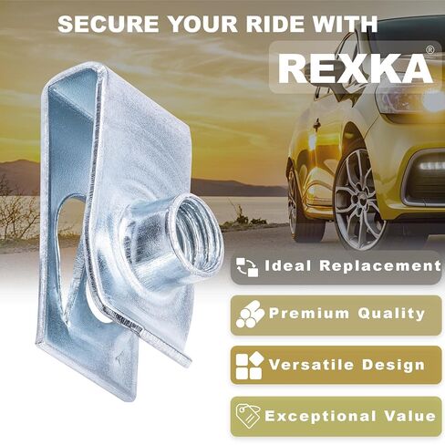 25 قطعة من ريكسكا M6-1.0 صواميل زنبركية مقذوفة على شكل حرف U متعددة الأغراض لشاحنات سيارات GM Ford Chevy Buick GMC Cadillac Hummer Oldsmobile Pontiac Saturn in Kuwait