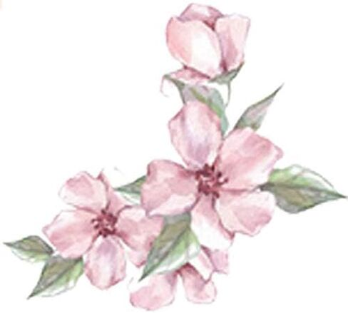 ملصق فني من الفينيل بألوان مائية ربيعية جميلة على شكل زهرة وردية (عرض 2 بوصة) in Kuwait