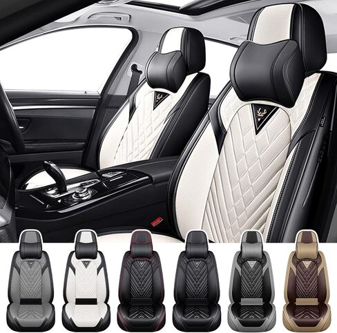 Car Seat Covers for Toyota Tundra 2000-2026, Waterproof Nappa Leather Full Set Seat Cover, Anti-Slip and Comfortable Automotive Seat Protector&Accessories(Gray Black) in Saudi Arabia