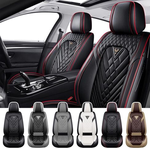 Car Seat Covers for Toyota Tundra 2000-2026, Waterproof Nappa Leather Full Set Seat Cover, Anti-Slip and Comfortable Automotive Seat Protector&Accessories(Gray Black) in Saudi Arabia
