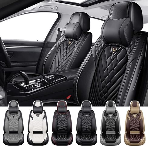 Car Seat Covers for Ford Ranger 2000-2026, Waterproof Nappa Leather Front Seat Cover, Anti-Slip and Comfortable Automotive Seat Protector&Accessories(Gray Black) in Kuwait