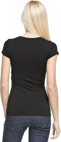 Ambiance Classic V-Neck Short Sleeve Tee Black Large in Kuwait