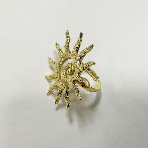 Boho Large Sun Statement Ring for Women 14k Gold Plated Sunlight Rings Stainless Steel Sun Rings in Kuwait