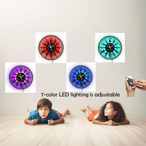 ساعة حائط بندقية تكتيكية 12 بوصة - 7 ألوان LED مع جهاز تحكم عن بعد، علامات صورة ظلية للأسلحة، حركة كوارتز صامتة، كهف الرجل المثالي/هدية عسكرية in Saudi Arabia