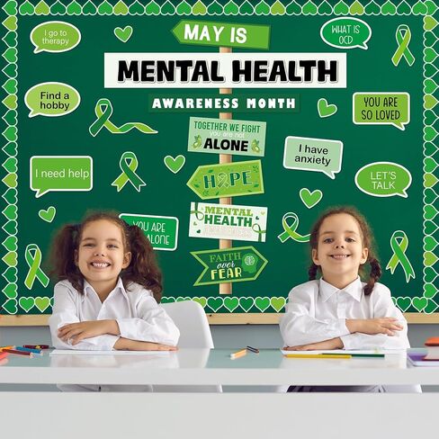 gisgfim Mental Health Awareness Bulletin Board Classroom Therapy Offices Decor Positive Affirmations Cutouts Motivational Inspirational Bulletin Board for Students Doctor Hospital Nurse Wall Supplies in Saudi Arabia