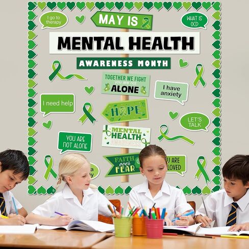 gisgfim Mental Health Awareness Bulletin Board Classroom Therapy Offices Decor Positive Affirmations Cutouts Motivational Inspirational Bulletin Board for Students Doctor Hospital Nurse Wall Supplies in Saudi Arabia
