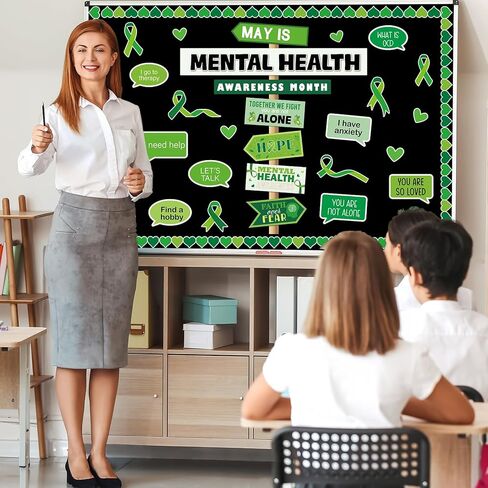 gisgfim Mental Health Awareness Bulletin Board Classroom Therapy Offices Decor Positive Affirmations Cutouts Motivational Inspirational Bulletin Board for Students Doctor Hospital Nurse Wall Supplies in Saudi Arabia