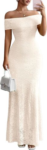 MITILLY Women's 2026 Formal Wedding Guest Dress Summer Elegant Off The Shoulder Bodycon Cocktail Maxi Dresses in Kuwait