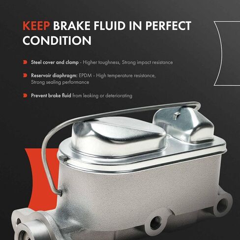 A-Premium Brake Master Cylinder with Reservoir and Cap Compatible with Ford Vehicles - F-150 1977, F-250 1977-1979, F-350 1979, E-250 Econoline Club Wagon 1977-1985, E-250 Econoline 1977-1985 in Saudi Arabia