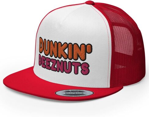 قبعة سائقي الشاحنات من Dunkin Deez Nuts، قبعة مسطحة عالية التاج قابلة للتعديل، قبعة شرب مرحة للحفلات in Kuwait