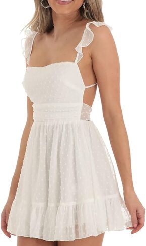 Women's Spaghetti Straps Sleeveless Short Dresses Y2k Low Cut Bodycon Going Out A-Line Mini Dress Party Club in Kuwait