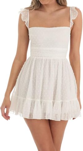 Women's Spaghetti Straps Sleeveless Short Dresses Y2k Low Cut Bodycon Going Out A-Line Mini Dress Party Club in Kuwait