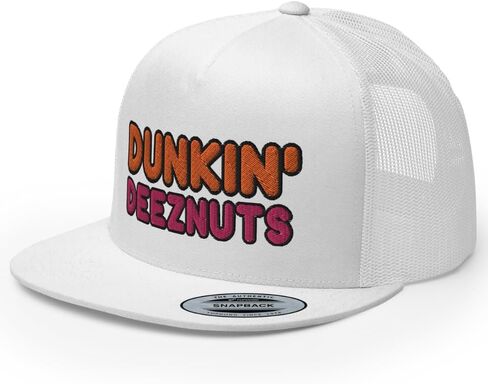 قبعة سائقي الشاحنات من Dunkin Deez Nuts، قبعة مسطحة عالية التاج قابلة للتعديل، قبعة شرب مرحة للحفلات in Saudi Arabia