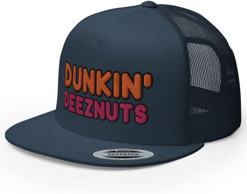 قبعة سائقي الشاحنات من Dunkin Deez Nuts، قبعة مسطحة عالية التاج قابلة للتعديل، قبعة شرب مرحة للحفلات in Kuwait