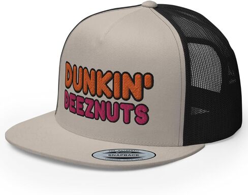 قبعة سائقي الشاحنات من Dunkin Deez Nuts، قبعة مسطحة عالية التاج قابلة للتعديل، قبعة شرب مرحة للحفلات in Kuwait
