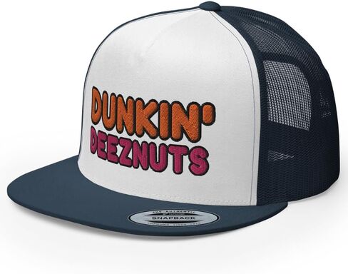 قبعة سائقي الشاحنات من Dunkin Deez Nuts، قبعة مسطحة عالية التاج قابلة للتعديل، قبعة شرب مرحة للحفلات in Kuwait