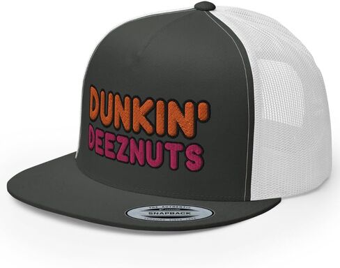 قبعة سائقي الشاحنات من Dunkin Deez Nuts، قبعة مسطحة عالية التاج قابلة للتعديل، قبعة شرب مرحة للحفلات in Kuwait