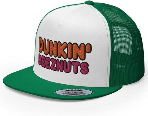 قبعة سائقي الشاحنات من Dunkin Deez Nuts، قبعة مسطحة عالية التاج قابلة للتعديل، قبعة شرب مرحة للحفلات in Kuwait