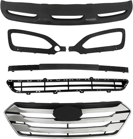 4Pcs Front Bumper Mesh Grille Chrome Molding Fog Light Bezels Set Replacement for Santa Fe Sport 2013-2016 in Saudi Arabia