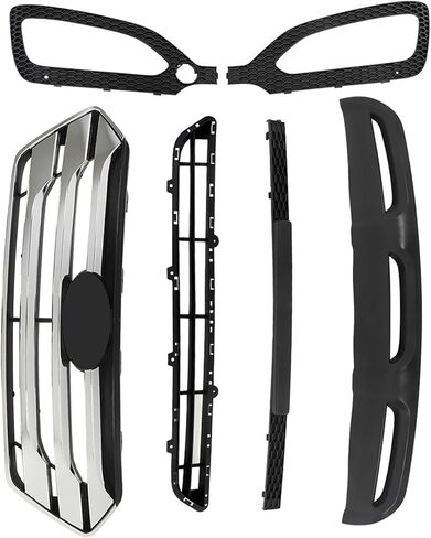 4Pcs Front Bumper Mesh Grille Chrome Molding Fog Light Bezels Set Replacement for Santa Fe Sport 2013-2016 in Saudi Arabia